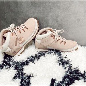 Unique pink low cut Timberland boots